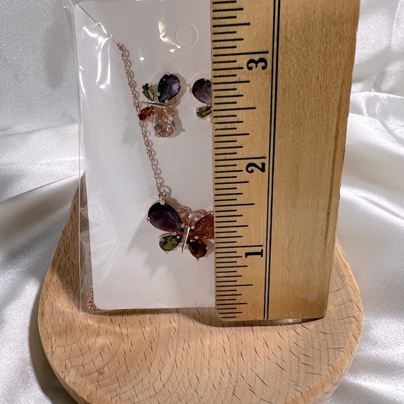 Rose Goldtone Necklace & Earrings Set - Picture 4 of 4